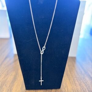Silver Infinity & Cross Necklace